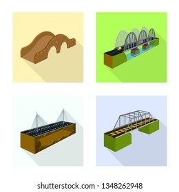 Vector illustration of connection and design sign. Set of connection and side vector icon for stock.