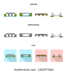 Vector illustration of connection and design sign. Collection of connection and side stock vector illustration.