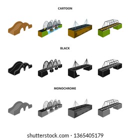 Vector illustration of connection and design sign. Set of connection and side stock symbol for web.