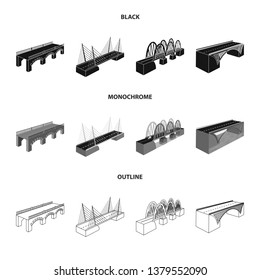 Vector illustration of connection and design sign. Collection of connection and side vector icon for stock.