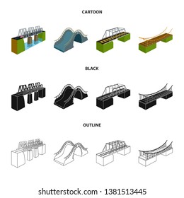 Vector illustration of connection and design sign. Collection of connection and side vector icon for stock.