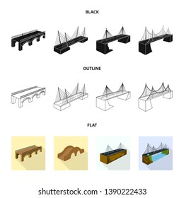 Vector illustration of connection and design sign. Collection of connection and side vector icon for stock.
