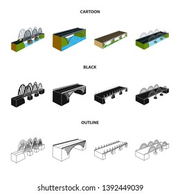 Vector illustration of connection and design sign. Collection of connection and side stock vector illustration.