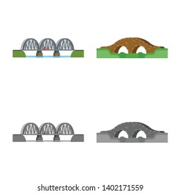 Vector illustration of connection and design sign. Collection of connection and side stock vector illustration.