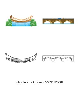 Vector illustration of connection and design sign. Collection of connection and side stock vector illustration.