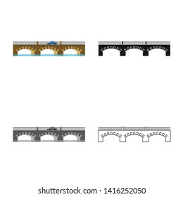 Vector illustration of connection and design sign. Collection of connection and side vector icon for stock.
