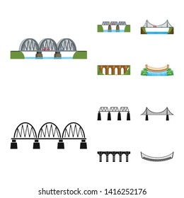 Vector illustration of connection and design sign. Set of connection and side stock vector illustration.