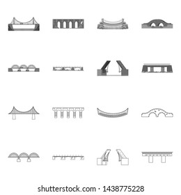 Vector illustration of connection and design sign. Collection of connection and side vector icon for stock.