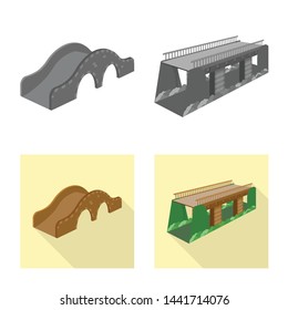 Vector illustration of connection and design sign. Set of connection and side vector icon for stock.