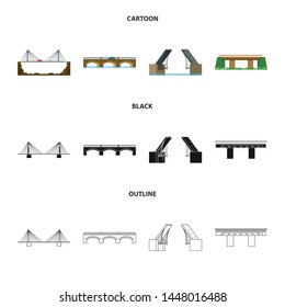 Vector illustration of connection and design sign. Collection of connection and side stock vector illustration.