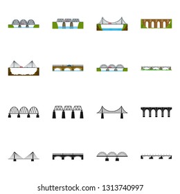 Vector illustration of connection and design symbol. Set of connection and side vector icon for stock.