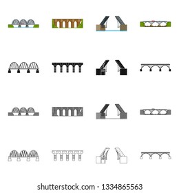 Vector illustration of connection and design symbol. Set of connection and side stock vector illustration.