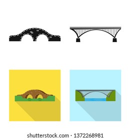 Vector illustration of connection and design symbol. Collection of connection and side vector icon for stock.