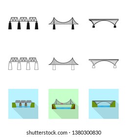 Vector illustration of connection and design symbol. Collection of connection and side stock vector illustration.