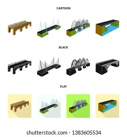 Vector illustration of connection and design symbol. Collection of connection and side vector icon for stock.