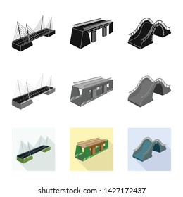 Vector illustration of connection and design symbol. Collection of connection and side stock vector illustration.