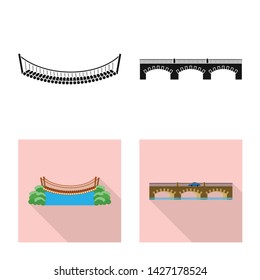 Vector illustration of connection and design symbol. Collection of connection and side stock vector illustration.