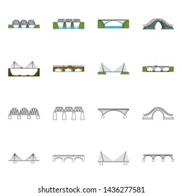 Vector illustration of connection and design symbol. Set of connection and side stock vector illustration.