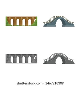Vector illustration of connection and design symbol. Collection of connection and side vector icon for stock.