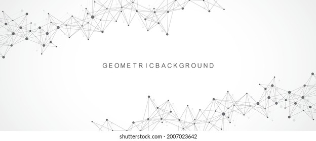 Vector illustration connections of lines and points banner template for technology