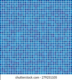 Vector illustration consisting of blue squares tiles. Creative abstract pixel, tile, mosaic geometric background, banner. Pattern for your kitchen, bathroom, floor, pool, roof.