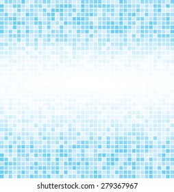 Vector illustration consisting of blue squares tiles. Creative abstract pixel, tile, mosaic geometric background, banner. Pattern for your kitchen, bathroom, floor, pool, roof.