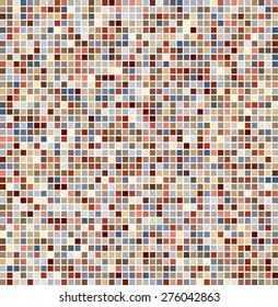 Vector illustration consisting of colorful squares tiles. Creative abstract pixel, tile, mosaic geometric background, banner. Pattern for your kitchen, bathroom, floor, pool, roof.
