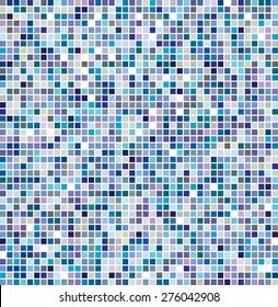 Vector illustration consisting of colorful squares tiles. Creative abstract pixel, tile, mosaic geometric background, banner. Pattern for your kitchen, bathroom, floor, pool, roof.
