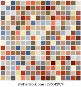 Vector illustration consisting of colorful squares tiles. Creative abstract pixel, tile, mosaic geometric background, banner. Pattern for your kitchen, bathroom, floor, pool, roof.