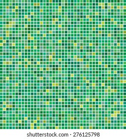 Vector illustration consisting of colorful squares tiles. Creative abstract pixel, tile, mosaic geometric background, banner. Pattern for your kitchen, bathroom, floor, pool, roof.