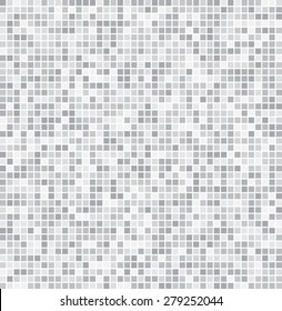 Vector illustration consisting of grey squares tiles. Creative abstract pixel, tile, mosaic geometric background, banner. Pattern for your kitchen, bathroom, floor, pool, roof.