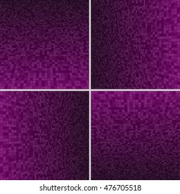 Vector illustration consisting of perspective colorful purple tiles. Creative abstract dots pixel, tile, mosaic geometric background, banner. Pattern for your kitchen, bathroom, floor, pool, roof.