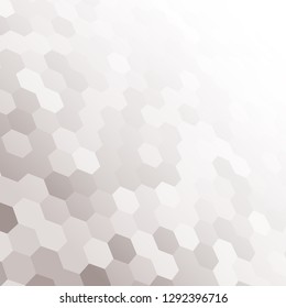 Vector illustration consisting of perspective grey honeycomb tiles. Creative abstract hexagon pixel, tile, mosaic geometric background, banner. Pattern for your kitchen, bathroom, floor, pool.