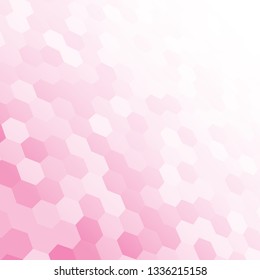 Vector illustration consisting of perspective pink honeycomb tiles. Creative abstract hexagon pixel, tile, mosaic geometric background, banner. Pattern for your kitchen, bathroom, floor, pool.