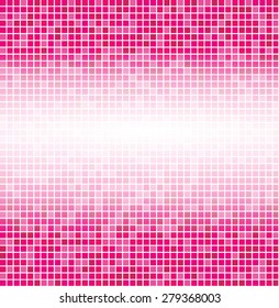 Vector illustration consisting of pink squares tiles. Creative abstract pixel, tile, mosaic geometric background, banner. Pattern for your kitchen, bathroom, floor, pool, roof.