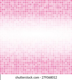 Vector illustration consisting of pink squares tiles. Creative abstract pixel, tile, mosaic geometric background, banner. Pattern for your kitchen, bathroom, floor, pool, roof.