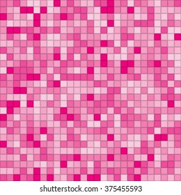 Vector illustration consisting of pink squares tiles. Creative abstract pixel, tile, mosaic geometric background, banner. Pattern for your kitchen, bathroom, floor, pool, roof.