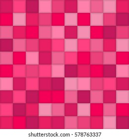Vector illustration consisting of pink squares tiles. Creative abstract pixel, tile, mosaic geometric background, banner. Pattern for your kitchen, bathroom, floor, pool, roof.