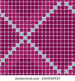 Vector illustration consisting of purple squares tiles. Creative abstract pixel, tile, wall, mosaic geometric background, banner. Pattern for your kitchen, bathroom, floor, pool, roof.