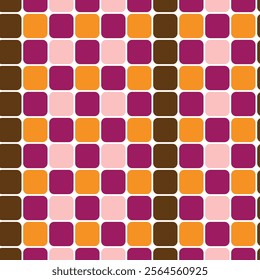 Vector illustration consisting of purple squares tiles. Creative abstract pixel, tile, wall, mosaic geometric background, banner. Pattern for your kitchen, bathroom, floor, pool, roof.