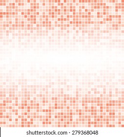 Vector illustration consisting of red squares tiles. Creative abstract pixel, tile, mosaic geometric background, banner. Pattern for your kitchen, bathroom, floor, pool, roof.