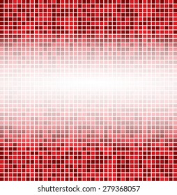 Vector illustration consisting of red squares tiles. Creative abstract pixel, tile, mosaic geometric background, banner. Pattern for your kitchen, bathroom, floor, pool, roof.