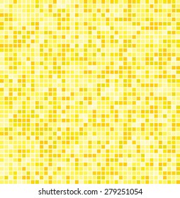 Vector illustration consisting of yellow squares tiles. Creative abstract pixel, tile, mosaic geometric background, banner. Pattern for your kitchen, bathroom, floor, pool, roof.