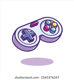 Vector illustration with CONSOLE GAME CONTROLLER. This image is great for stickers or t-shirt designs.