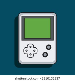 vector illustration of console with old style, white color and dark blue background