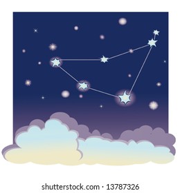 vector illustration of constellation "Capricorn"