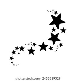 Ilustración vectorial de una constelación flotante de larga distancia, diseño de estrella utilizado para el tatuaje.