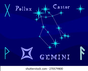 Vector illustration of constellation Gemini