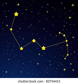 Vector illustration of constellation Orion