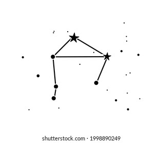 Vector illustration of the constellation Scales or Libra on a white background.